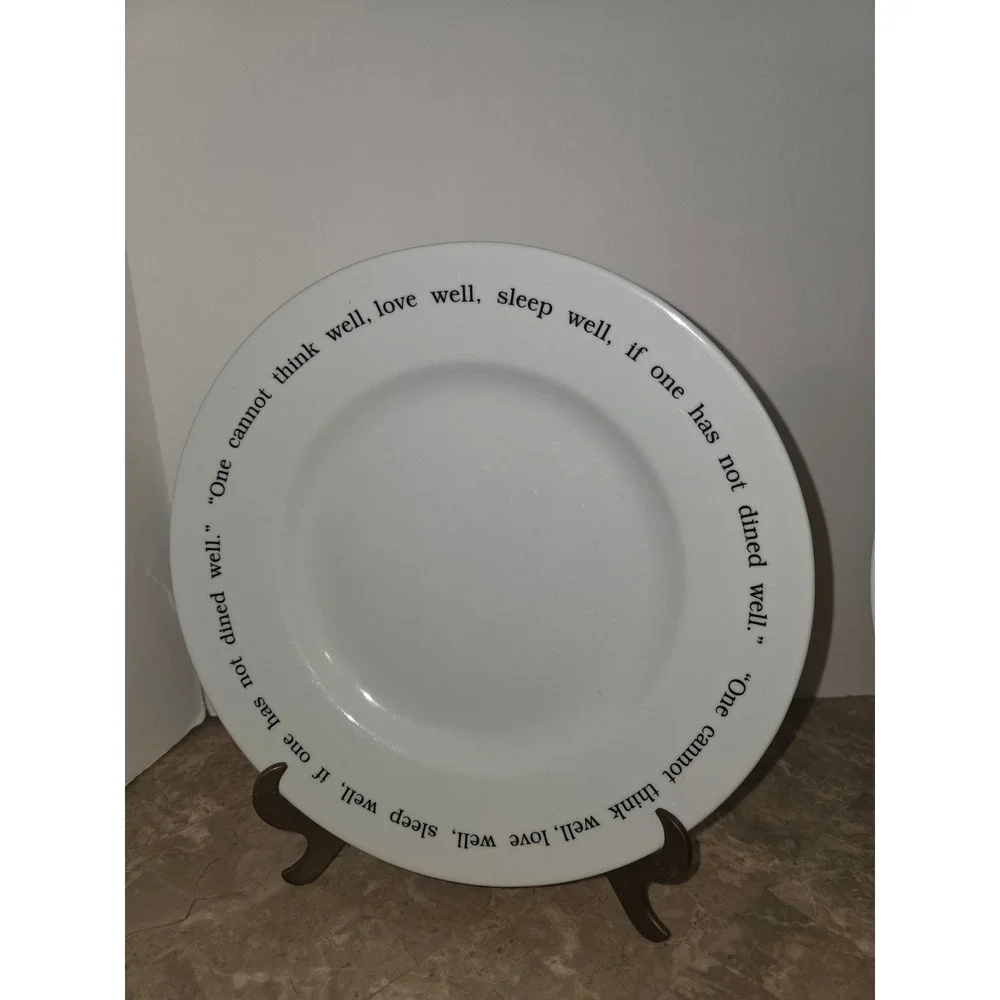 Pottery Barn Great White‎ Quotation Virginia Woolf Dinner Plates Set of 2 White